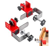 Cabinet Clamps, Heavy-Duty Drawer Front Mounting System Tools, Stainless Steel+PP2 Pieces Adjustable Fasteners, Precision Drilling Jig for Frame Miter Furniture Fixing, 10x5x2.5cm