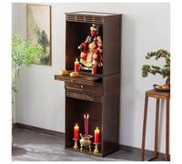 Cabinet d'altare Aperto con Ampio Spazio di archiviazione, Altare da Tavolo per la Meditazione, Altare per Il santuario Spirituale, Panca di Preghiera Cinese,Marrone,50 * 37 * 172cm/19 * 14 * 67in