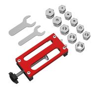 Cabinet Door Mounting Jig | Aluminum Alloy Tool for Accurate Door Installation | 10 Drill Bushings & 2 Wrenches Included | Fits 2-10cm Thick Materials / 18mm & 22mm Hex Bits