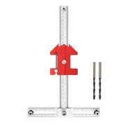 Cabinet Hardware Jig - 13.7 Inch Multi Functional Woodworking Ruler | Measuring Ruler Protractor Marking Tool | Circle Scribe Cabinet Hole Drilling Positioning Locator. Aluminium Alloy,360g.