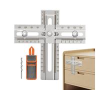 Cabinet Hardware Jig - DIY Hole Locator For Handles And Knobs | Stainless Steel Cabinet Hardware Jig Precision Drill Guide For Accurate Handle And Knob Installation DIY Projects