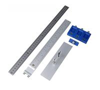 Cabinet Hardware Jig Drill Guide Sleeve Puncher Locator Jig Set Wood Drilling Doweling Hole Door Furniture Drawer Position Tools(Aluminum alloy)