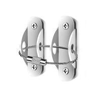 Cabinet Safety Strap, Furniture Wall Brackets, Heavy Duty Anti-Tip Kit with Steel Wire Rope, Wall Connector for dresser, Bookcase, Prevent Tip-Overs, 1.18 x 0.59 x 0.59 Inches,1 Set