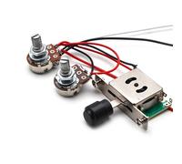 Cablaggio delle parti della chitarra Circuito Di Chitarra Elettrica A/B500K Elettronico Lunghezza Maniglia 15MM 1V1T Circuito Interruttore A Tre Velocità Circuito Di Controllo(Black)