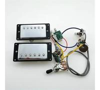 Cablaggio delle parti della chitarra Pickup Humbucker Con Cablaggio Pro Silver Cover 1 Set Chitarra Elettrica LP Standard N E B Alnico(Chrome black)
