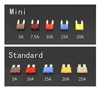 Cablaggio di protezione 100 pz Fusibili auto Mini Micro Fusibile Auto Standard 2A 3A 5A 7.5A 10A 15A 20A 25A 30A 35A (Color : 10a, Size : Micro)