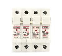 Cablaggio di protezione 1P 2P 3P 4P RT18-32X AC ~ 380V Portafusibile in rame 500V 10x38mm Montaggio su guida DIN Portafusibile Adattatore inferiore con fusibile (Color : 4p, Size : 16A)