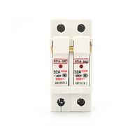 Cablaggio di protezione 1P 2P 3P 4P RT18-32X AC ~ 380V Portafusibile in rame 500V 10x38mm Montaggio su guida DIN Portafusibile Adattatore inferiore con fusibile (Color : 2p, Size : 16A)