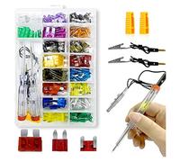 Cablaggio di protezione 306 pezzi di kit di smistamento fusibili for auto, con 2 tester for fusibili for auto e 2 estrattori for fusibili, fusibili for auto medio/piccoli/mini, adatti for auto, (Size