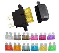 Cablaggio di protezione 5 set Portafusibile medio standard automatico impermeabile + Fusibile a lama for camion ATC ATO 3A 5A 10A 15A 20A 25A 30A 35A 40A (Size : Fuse mix)