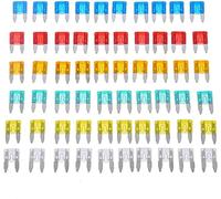 Cablaggio di protezione 60 PZ Mini Auto Fusibili 5A 10A 15A 20A 25A 30A Set Misto Kit Amp con Assortimento di Clip di Scatola Set di Fusibili a Lama Automatica Camion