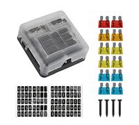 Cablaggio di protezione Coprire 6 modi 12 modi blocco fusibili a lama 12V 32V supporto scatola fusibili M5 perno con spia LED for auto Car Marine (Size : 6 Ways)
