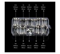 Cablaggio di protezione fusibili 72/100 Pz/set Fusibile for tubo di vetro soffiato rapido Kit assortito Fusibili in vetro soffiato rapido 5x20mm/6x30mm Fusibili 0,2-30 AMP (Size : D)