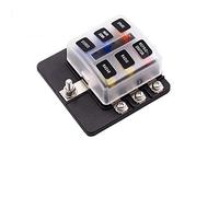 Cablaggio di protezione Fusibili e accessori for porta scatola fusibili a lama 12V 24V for auto 12/6 vie Morsettiera for scatola fusibili modificata con spia LED for Triciclo marino barca auto (Size