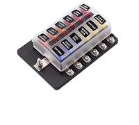 Cablaggio di protezione Portafusibili a lama 12V 24V Morsettiera scatola fusibili modificata 12/6 modi con spia LED for Trike marino barca auto (Size : Dark Grey)