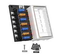 Cablaggio di protezione Set scatola fusibili a 12 vie con indicatore LED Protezione a prova di umidità for auto Barca Marine Trike Fusibile medio Fusibile a ripristino manuale medio