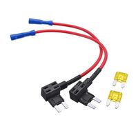 Cablaggio di protezione TMP1105 2 pezzi Portafusibili standard Aggiungi un portafusibili for circuito Adattatore Piggy Back for auto ATO ATC ACU con 2 fusibili for auto a lama piccola
