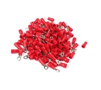 Cablaggio Forcella anello di crimpatura, 100 pezzi RV1.25-3 Connettore terminale a crimpare isolato 19A 0,5-1,5mm2 22-16AWG 105C Rosso