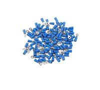 Cablaggio Forcella anello di crimpatura, 100 pezzi RV2 M3-M8 Terminale a cricchetto con bloccaggio Connettore for filo isolato da 0,5 mm 16-14 AWG Blu(RV2-4)