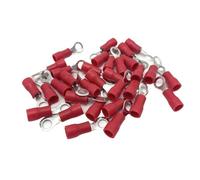 Cablaggio Forcella anello di crimpatura, 50 pezzi di connettori for cavi terminali a crimpare isolati in ottone, rossi, for 22-16 AWG, diverse dimensioni(RV1.25-8)