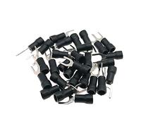 Cablaggio Forcella anello di crimpatura, Terminali a crimpare con forcella isolati a forcella, connettori for cavi elettrici, confezione da 25, 16-14 AWG(Black,SV2-8)