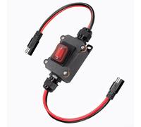 Cablaggio impermeabile con interruttore di alimentazione in linea con due pulsanti indipendenti e connettori Sae, cavo nominale 12 AWG 25 A, per applicazioni marine automobilistiche CC 12 V 24 V
