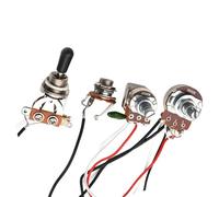 Cablaggio precablato Cablaggio Per Chitarra 3 Pickup 1V1T A500K Push Pull E B500K Big Pots Interruttore A Levetta A 3 Vie Con Jack Di Uscita Da 6,35(Chrome)