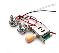 Cablaggio precablato Circuito Di Chitarra Elettrica A/B500K Elettronico Lunghezza Maniglia 15MM Circuito Di Controllo Interruttore A Tre Stadi 1V1T(Yellow)