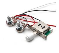 Cablaggio precablato Circuito Di Chitarra Elettrica A/B500K Elettronico Lunghezza Maniglia 15MM Circuito Di Controllo Interruttore A Tre Stadi 1V1T(White)