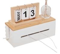 Cable Box, Cord Concealment Organizer Tray, Wire Management Storage Container, Space-Saving Power Strip Holder, Desktop Tidy Solution for Kitchen, Living Room and Workplace