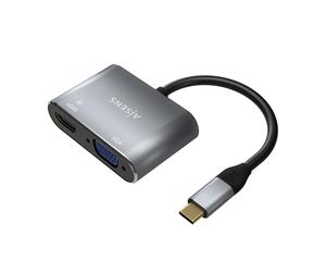 CABLE CONVERSOR AISENS USB-C A VGA-HDMI 4K GRIS 15CM - Nouvo