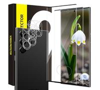 Cable Leader 2 + 2 pellicole protettive in vetro temperato per Samsung Galaxy S22 Ultra 5G, protezione della fotocamera, 3D, durezza 9H, pellicola protettiva sensibile al tatto, HD trasparente Samsung