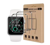 Cable Leader Pellicola protettiva in vetro temperato per Apple Watch Series 4/5/6/se/se2 (40 mm), 2 pellicole protettive anti graffio, senza bolle, tocco sensibile, alta definizione per Apple Watch 40