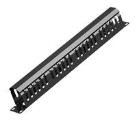 Cable Management 1U 48,3cm con Copertura, Canalina Passacavi 24/48 Porte in Acciaio per Rack Server e Armadio di Rete(48.3x4.4x7cm/19x1.7x2.8in)