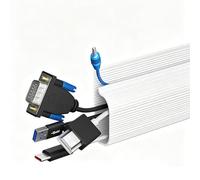 Cable Management 40cm Raccogli Cavi Alta Capacità e Autoadesivo Canaletta per Cavi Elettrici per Casa e Ufficio(White)