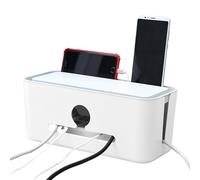 Cable Management Box - Gray, White Box, Cable Tidy, Storage Cord Organizer/x | Safe ABS Material for Hiding Power Strips and Electrical Cords from TV, Computer and Desks