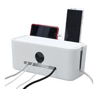 Cable Management Box - Gray, White Box, Cable Tidy, Storage Cord Organizer/x | Safe ABS Material For Hiding Power Strips And Electrical Cords From TVs, Computers, And Desks