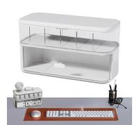 Cable Management, Cable Organizer Box, Clear Cord Storage with Compartments, Charger Tangle-Free Holder, Wires Case for Drawer, Desk, Office, Travel Use, 470 g, 1 x