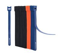 Cable Matters 100 fascette fermacavi riutilizzabili con gancio e anello da 20 cm, con resistenza alla trazione di 19 kg, fascette multicolori, nere, blu e arancione, fascette