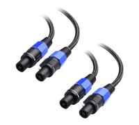 Cable Matters 2-Pack, cavo per altoparlanti Premium intrecciato 12AWG da 0,9 m compatibile con porta Speakon NL4FC