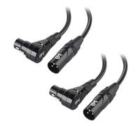 Cable Matters 2-Pack XLR ad Angolo Retto, Cavo Microfonico Corto 0,15 m in Rame Privo di Ossigeno (OFC) per Altoparlanti, Nero