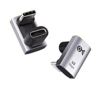 Cable Matters 40Gbps confezione da 2 adattatore USB C 180° a U angolato (7 mm), PD 3.1 240W, 8K 60Hz / 4K 240Hz, USBC maschio a femmina, compatibile con USB4/Thunderbolt 4