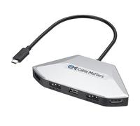 Cable Matters Adattatore 4K Quad Display USB C MST con 140W PD, 1x DisplayPort 2.1, 1x HDMI 2.1, 2x porte HDMI/DisplayPort a doppia funzione, USB4, compatibile Thunderbolt 4/5