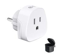 Cable Matters Adattatore da viaggio tipo F, adattatore da presa USA a UE, convertitore di alimentazione tipo E/F per Germania/Austria/Slovacchia/Bulgaria/Francia/Russia, certificato CE/RoHS