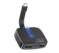 Cable Matters Adattatore portatile da USB C a HDMI e DisplayPort da 8K o doppio 4K 60Hz - Compatibile con Thunderbolt 4 e USB 4 per DELL XPS, Surface Pro, MacBook (macOS supporta 1 display esteso)