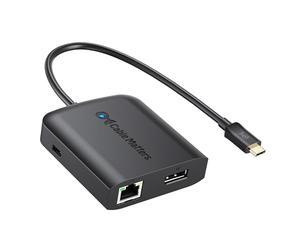 Cable Matters Adattatore USB C a DP Multiporta (Hub USB Tipo C Con DP 8k), 2x USB 2.0, Ethernet 480 Mbps, Erogazione Potenza 100W, Colore Nero