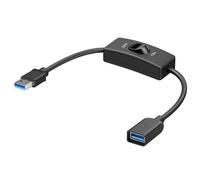 Cable Matters Cavo di prolunga USB 3.0 da 5 Gbps con interruttore on off con dati 0,3 m, supporta sia dati che alimentazione (interruttore on off USB 3.0/interruttore USB on off)