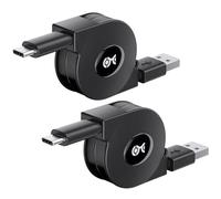 Cable Matters Cavo USB-C retrattile corto, 1 m | 3 A ricarica rapida, 3 A / 15 W ricarica rapida, USB-C a USB-A cavo, IPhone 17/16 / 15 Pro Max / Plus