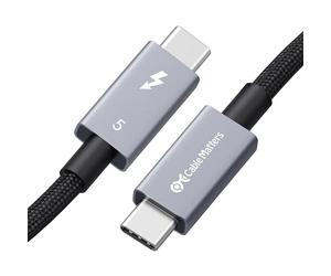 Cable Matters [Certificato Intel] Cavo Thunderbolt 5 intrecciato da 80 Gbps con aumento della larghezza di banda fino a 120 Gbps e ricarica da 240W 0,5m, compatibile con Thunderbolt 4/3, USB4 e USB-C