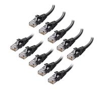 Cable Matters Confezione da 10, 10G Cavo Ethernet corto snagless Cat 6-30cm (Cavo Cat6, Cavo Cat 6) Nero, 0,3 Metri